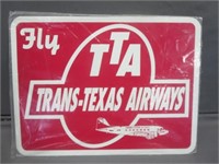 ~ Trans Texas Airways Metal Sign