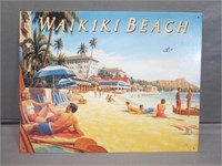 ~ Waikiki Beach Hawaii - Metal Sign