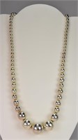 Silver Graduated Beaded Necklace