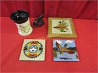 Scentsy Candle Warmer, 3 Trivets 4pc lot
