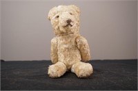 Vintage Antique Teddy Bear White Grey Mohair