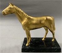 Gold Painted Horse Sculpture