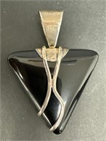 Sterling SIlver Black Agate Pendant