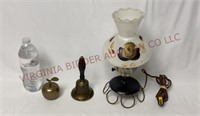 Brass Apple & Schoolhouse Hand Bells, Small Lamp