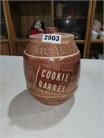 CERAMIC BARREL COOKIE JAR