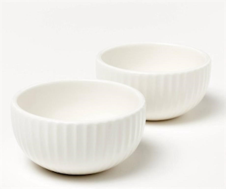 Earthenware 2pk Mini Pinch Bowls Cream