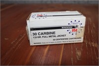 30 CARBINE 110 GR. FULL METAL JACKET 50 RD. BOX