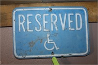 RESERVED HANDICAP METAL SIGN