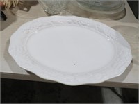 VINTAGE 18 INCH SERVING PLATTER FRUIT EMBOSSED