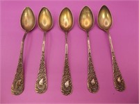 (5) Sterling Silver 4" Spoons 27.4 Grams