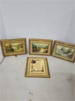 Wood Plaques with Different Scenes Made in Italy
