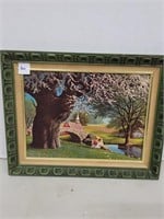 1968 Paul Dellefren Litho Print of Countryside