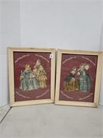 2 Framed Victorian Women Pictures