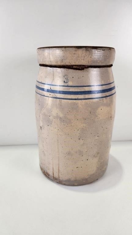 Vintage #3 Stoneware Crock 14.5" tall, has some