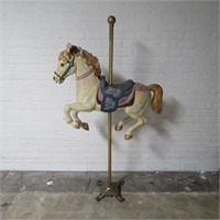 Vintage Carousel horse figure. w/base pole.