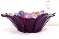 Vintage purple carnival flower bowl, see photos