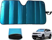 Car Windshield Sunshade  58 x 27.5 Inch (Blue)