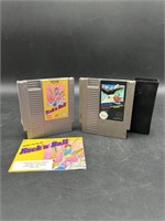 Vintage Rock 'N' Ball & Slalom NES Game Cartridges