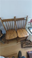 Pair of wooden pressback dining chairs