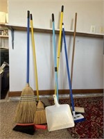 Assorted inside and outdoor broom lot