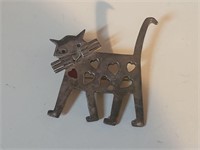 Sterling Silver (925) cat brooch