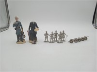 Lead Pewter Civil war Military figures & cannons