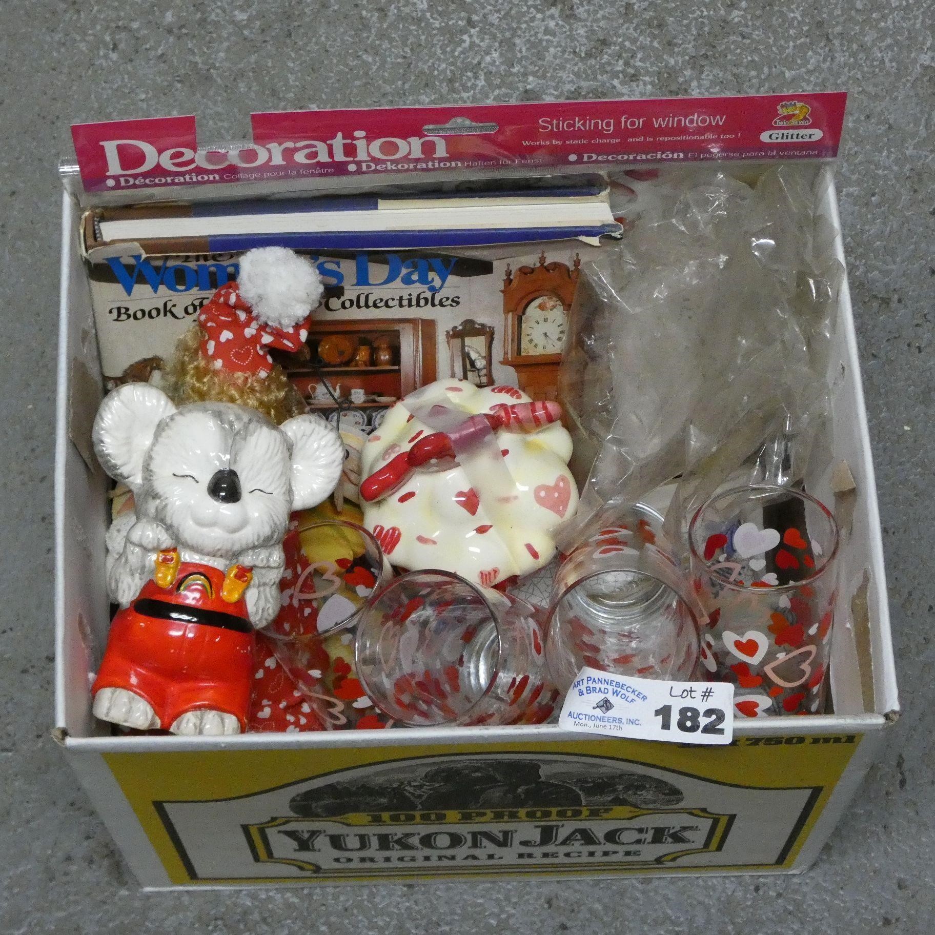 Lot of Valentines Glasses & Decorations