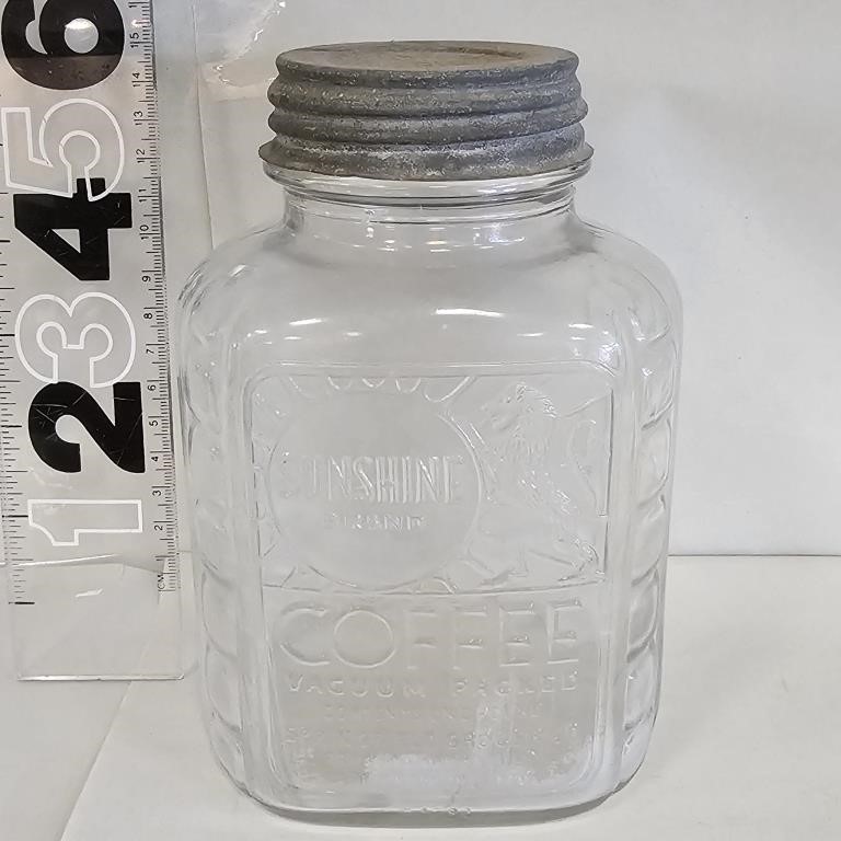 Vtg Sunshine Coffee Jar with Lid