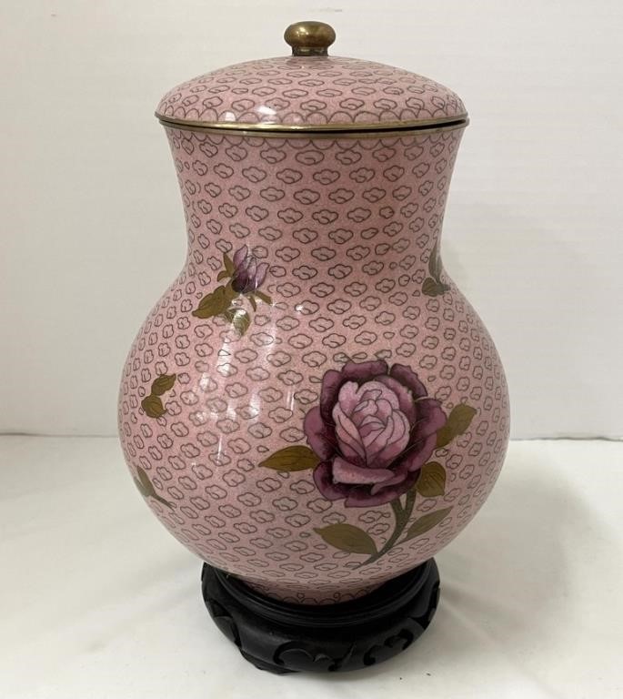 Large Cloisonne Covered Urn