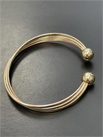 9 KT Tri-Color Twisted Cuff Bracelet