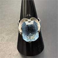 Sterling and Blue Topaz Ring