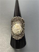 Sterling and Crushed Opal Ring