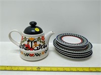 tea pot and plates
