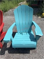 Damaged teal Adirondack chair