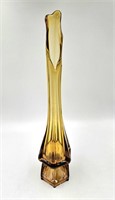 18" Swung Vase Amber Gold