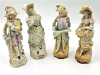 2 Sets of Bisque Victorian Couples 8 1/2"