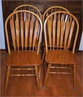 Set of 4 Solid Wood Dining Chairs
