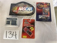NASCAR 2 Die Cast Cars, Collectors Cards, and Book
