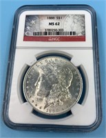 NGC Graded, MS 62, Morgan Silver dollar  1888