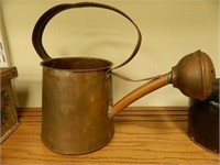 Cream & Green Vintage Coffee Pot, Copper Watering-