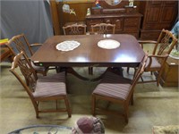 Mahogany dining table with six chairs incl 2