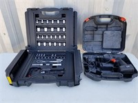 Cordless Drill & Stanley Socket Set (As-Is)