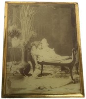 Large Ambrotype of a Young Girl Sleeping.