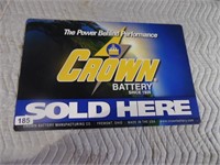 CROWN BATTERY TIN SIGN, 24"X15"