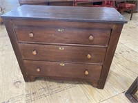 3 DRAWER EARLY PINE CHEST