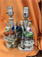 2 vintage porcelain lamps