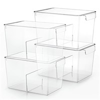 WFF8595  Oannao Clear Stackable Storage Bins, Larg