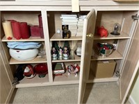 2 Cabinets of Christmas Decor, Decorative Tiles