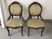 Pair Of Victorian 1880s Walnut Chairs (upholstery