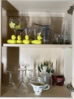 Cabinet of Assorted Drinking Glasses and More